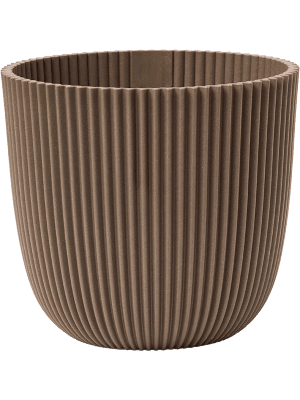 Capi Pot Nature Groove in warmem Taupe  - Ø17cm