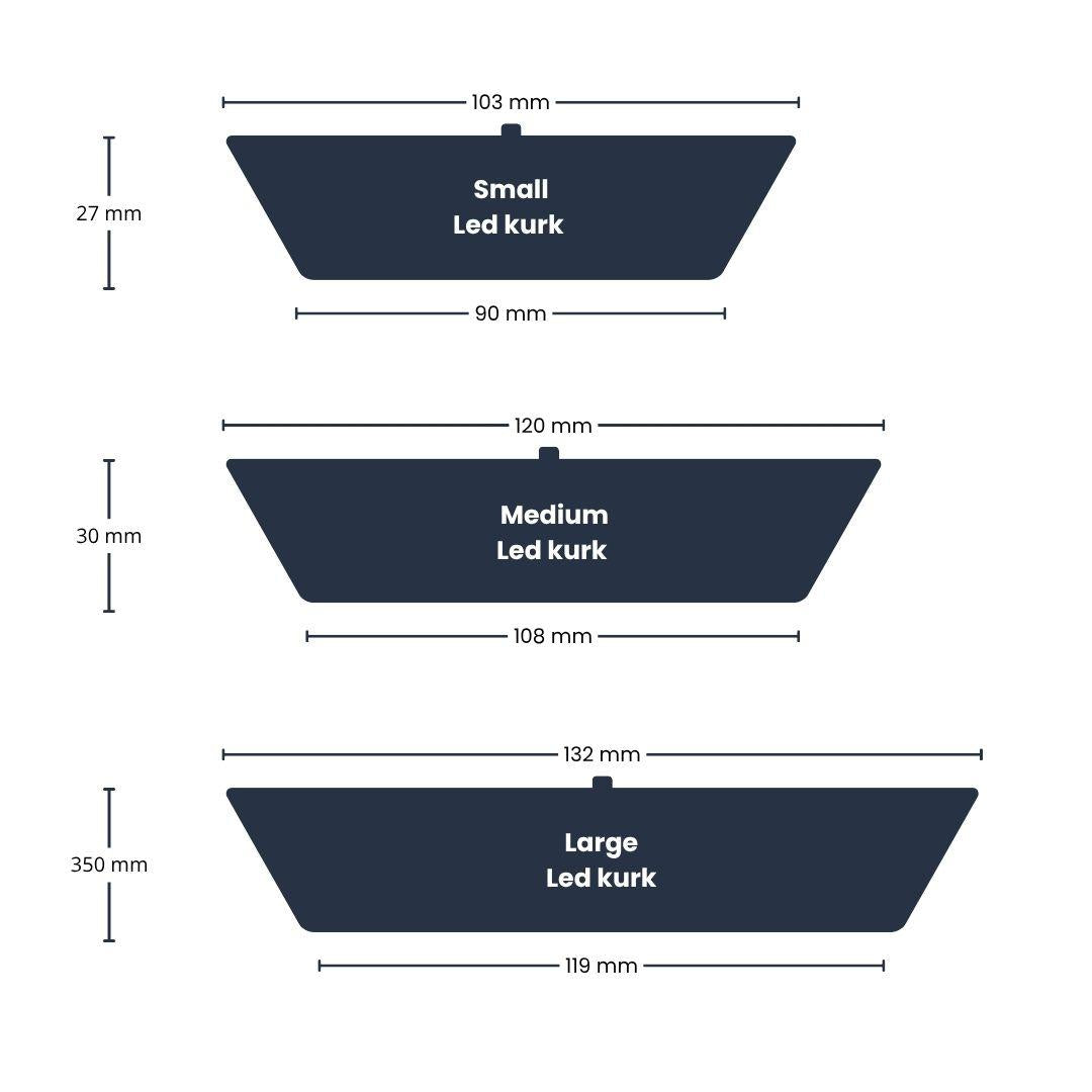 Led kurk M  - Kurk met verlichting - LED lamp voor terrarium - 12 x 10,8 x 3 cm